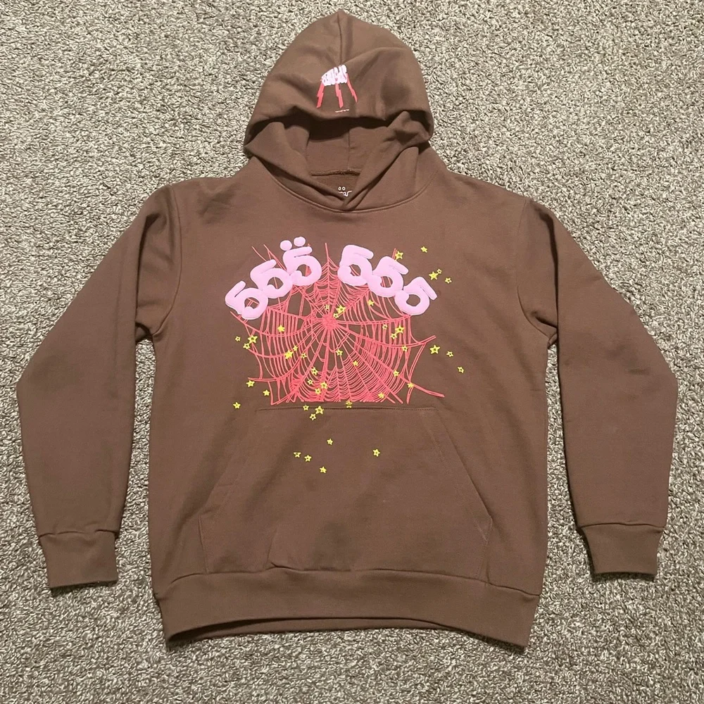 sp5der angel number555 foodie パーカー brown sp5der 555 Angel 